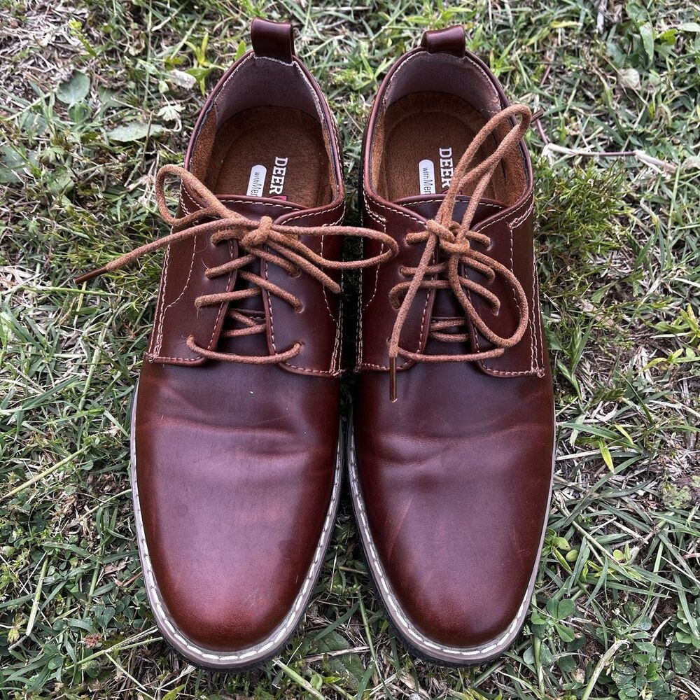 Deer Stags Boys Zander Lace-Up Dress Shoes, Redwood, Brown, Size 3.5 - Picture 10 of 12